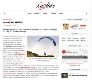 Screenshot preview of the Lu-Glidz article “Newsticker 31/2026”